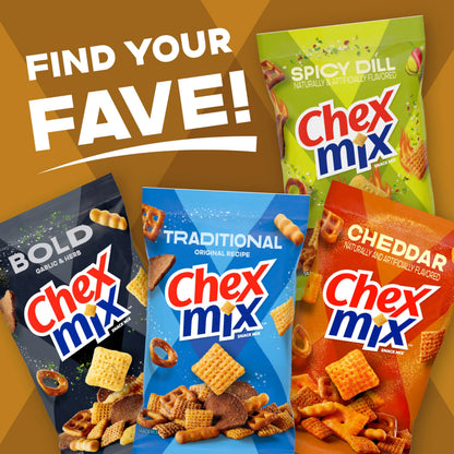Chex Mix Turtle Snack Mix, Indulgent Snacks, Family Size, 13.5 oz