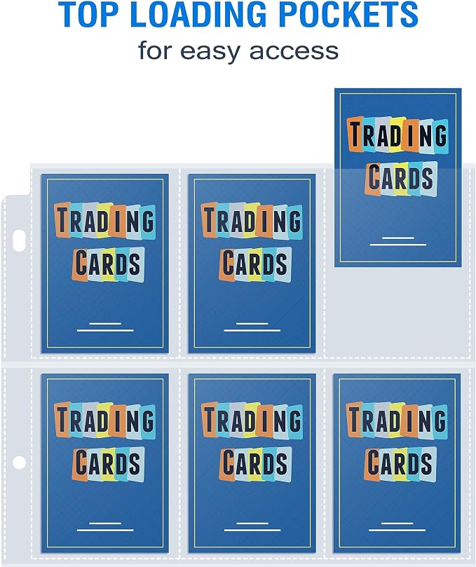 120 Pack 9 Pocket Page Protectors, Sooez Double Sided Trading Card Sleeves for 3 Ring Binder, Baseball Cards Holder, Protective Pages Sheets for Binders Album, Fit for Collectible Games, Sports Cards