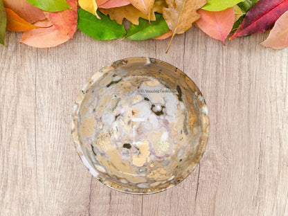 Conglomerate Jasper Crystal Bowl - 2 Inch Decorative Bowls for Room and Home Decor - Gemstone Healing Crystals for Elegant Display, Positive Energy Balance and Gift