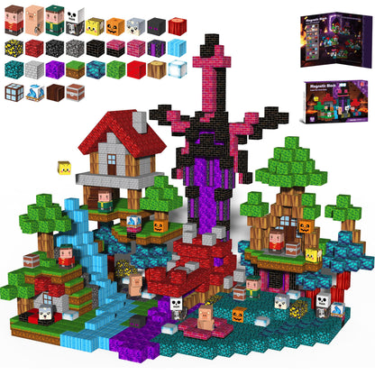 Gryxpox 150pcs Magnetic Blocks, Magnetic Building Blocks, Magnetic Blocks for Kids Ages 4-8, Magnetic Cubes STEM Sensory Toys for Ages 3+ Toddlers Boys & Girls–Christmas Birthday Party Kids Gifts