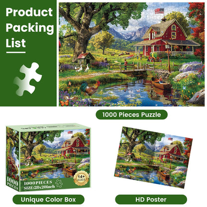 1000 Piece Puzzle for Adults - Country Clubhouse Puzzle for Adults Children - Recycled Paper Jigsaw Puzzle 1000 Pieces - Fun and Challenging Family Game Great Gift Idea, 28 * 20 in