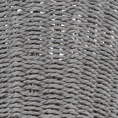 Household Essentials Woven Waste Basket, Gray Paper Rope Waste Bin for Bathroom, Bedroom, Office