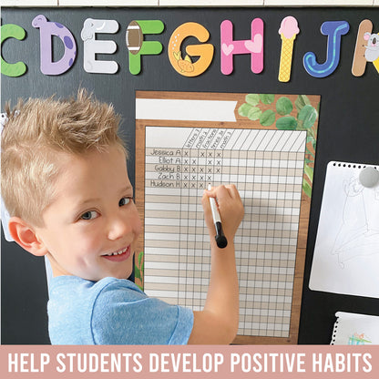 Attendance Chart for Classroom Management - 8 Incentive Chart for Classroom Essentials, 11x17 Student Behavior Charts and Homework Tracker, Teachers Class Attendance and Assignments Log