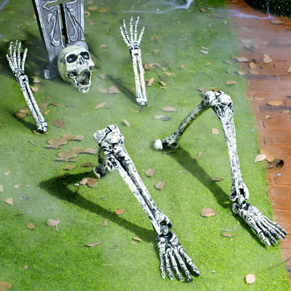 JOYIN 5 Pcs Halloween Skeleton Decorations Outdoor, Life Size Skeleton Yard Stakes, Groundbreaker Skulls Decor for Graveyard Yard Lawn Garden Ground Party Supplies