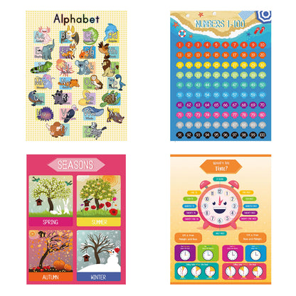 Youngever 13 Pack Laminated Educational Preschool Posters for Toddlers and Kids, Learning Posters, Classroom Posters, Teaching Posters, Alphabet ABC Posters, with Solar System (22 x 17 inch)