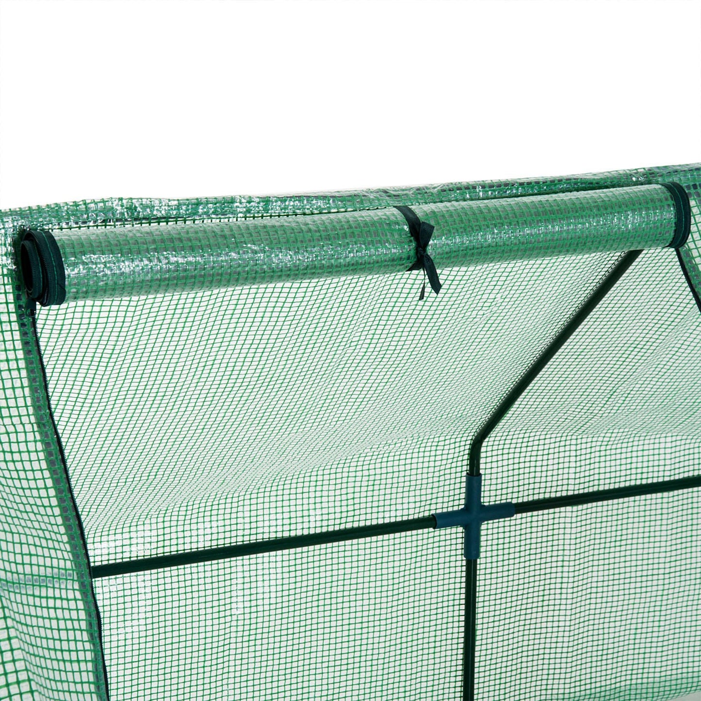 Outsunny 9' x 3' x 3' Mini Greenhouse with Zippered Doors & Roll-up Windows, Portable Plant Hot House with Durable PE Cover, Water Resistant, UV Protected for Outdoor Flowers, Vegetables, Green