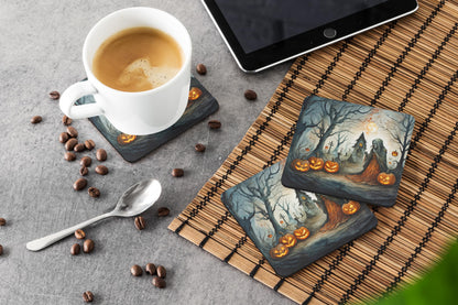 Caroline's Treasures The Weeping Woman Spooky Halloween Foam Coaster Set of 4 Cup Coasters for Indoor and Outdoor, Coaster for Tabletop Protection, Anti Slip, Mouse pad Material