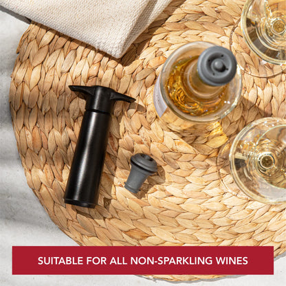 Vacu Vin Wine Stopper Set – 6 Pack Wine Bottle Stopper Cork Alternative – Vacuum Wine Stoppers for Wine Bottles – Reusable Rubber Bottle Stoppers for Wine Saver Pump – Gray