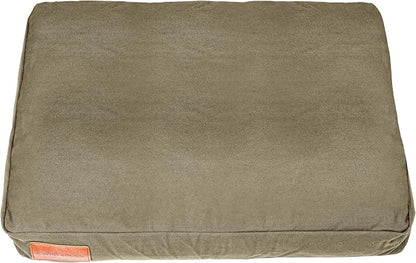 WHITEDUCK Outdoor Dog Bed Heavy-Duty 12oz Canvas, Water-Repellent Cotton, Machine Washable Removable Cover with Full-Length Zipper, Dog Bed for Large Dogs & Crate, (Olive) 35" Lx20 Wx4.3 th (M)