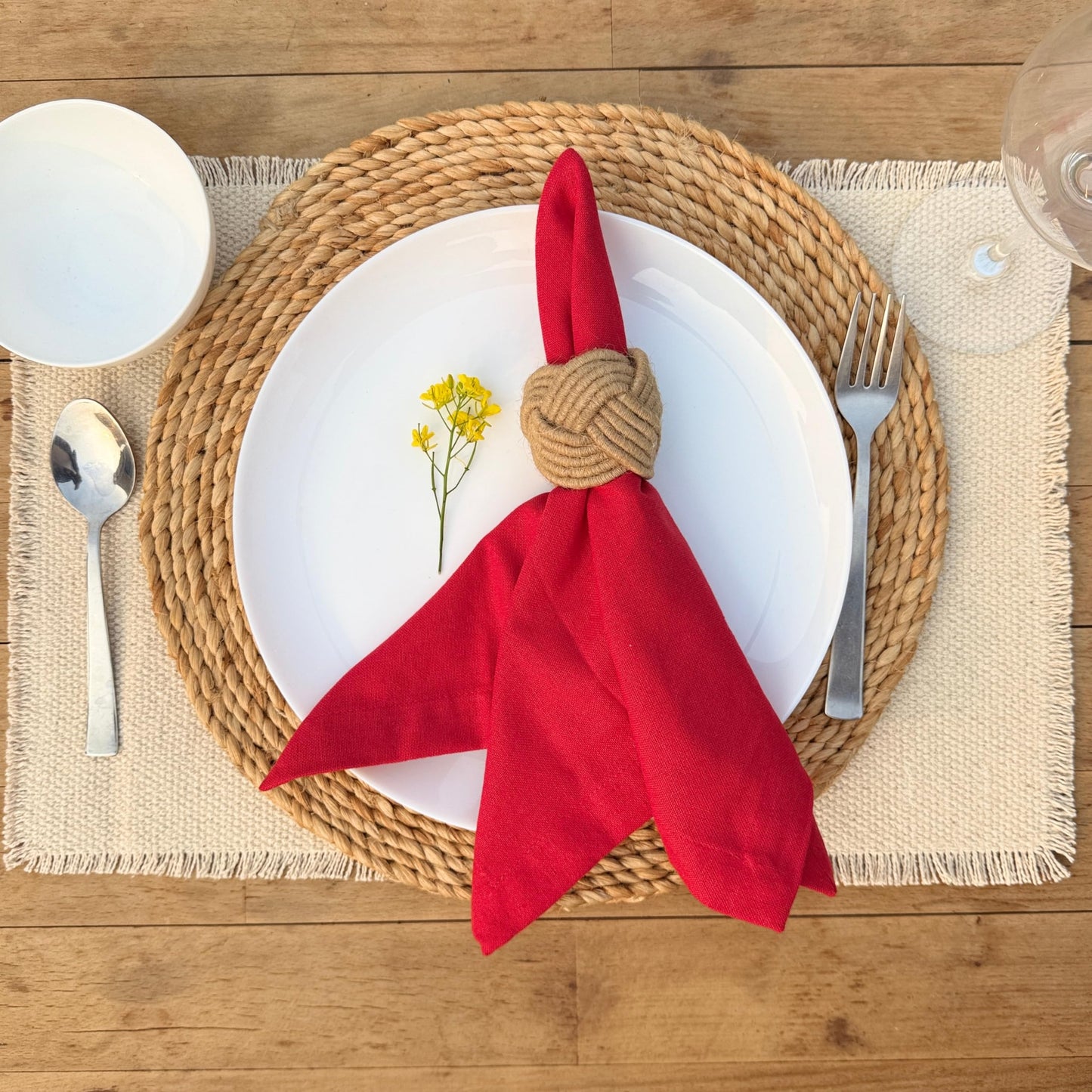 Hausattire Reusable Napkins Cloth Washable 100% Cotton 18x18 Inch Dinner Table Napkin Home Banquet Party Wedding |Mother's Day Set of 12 Cloth Napkins Decor|Red