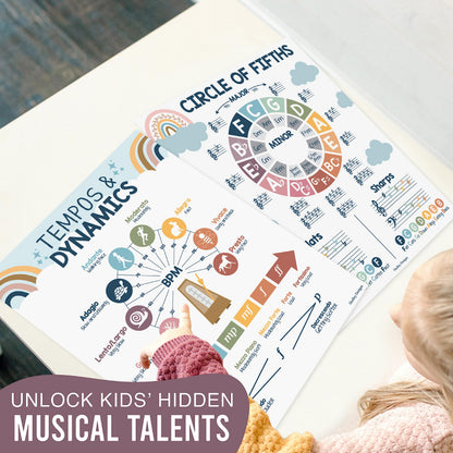Hadley Designs 9 Music Classroom Posters – Boho Music Classroom Decor, Choir & Solfege Prints, Bulletin Board Decorations, Educational Supplies for Teachers