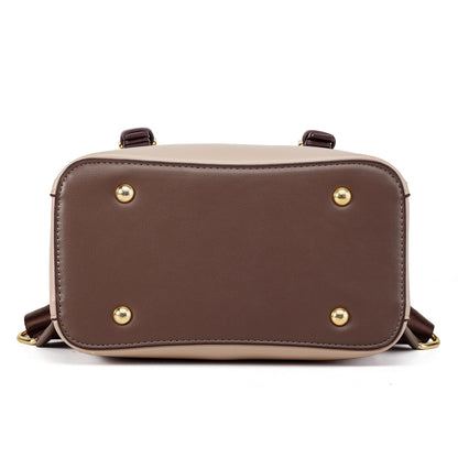 Chillpaper Small Leather Backpack Purse - Women's Retro Cute Kawaii Mini Backpack with Bowknot Charm (Vintage Brown Leather)