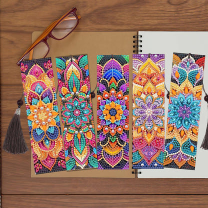 12 Pcs Mandala Diamond Painting Bookmarks,Diamond Art Bookmarks with Tassel, Diamond Art Painting Kits for Beginners Adults DIY Art Craft Gifts Book Decors