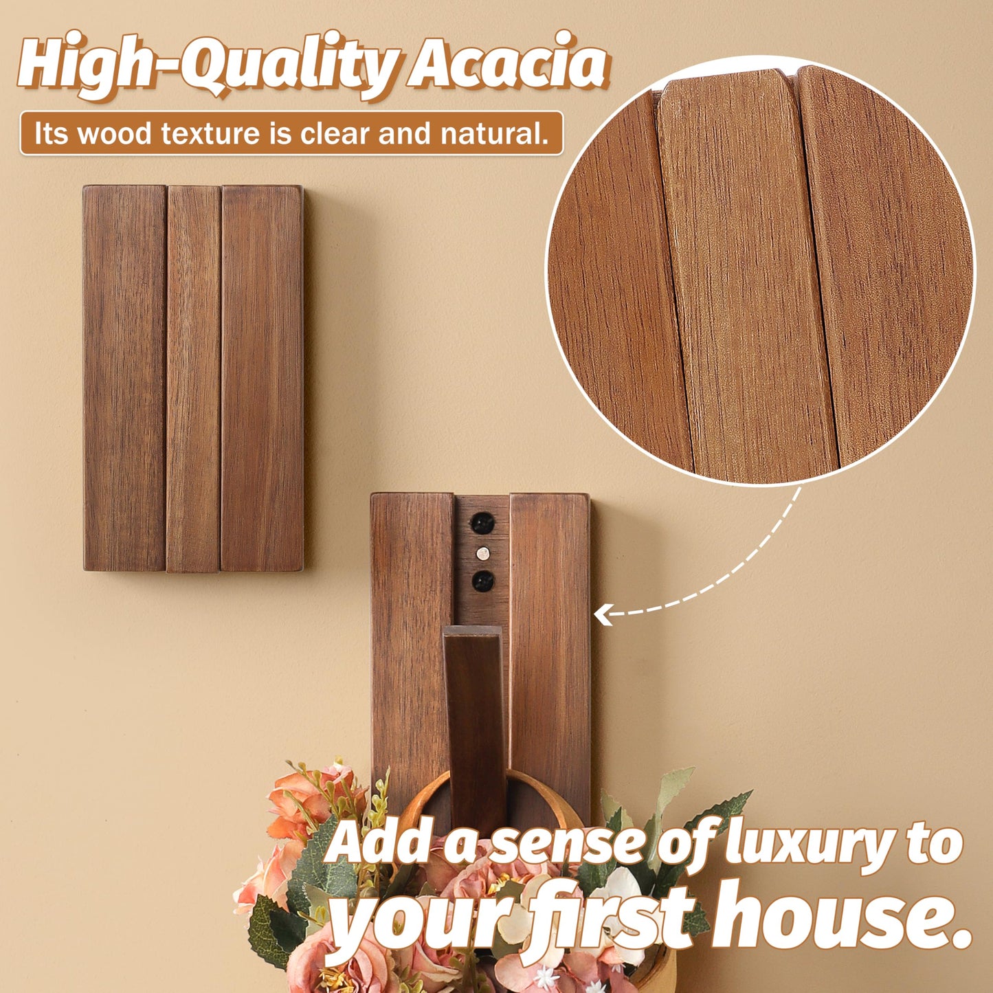 KYIAANY Wood Wall Hooks for Bathroom