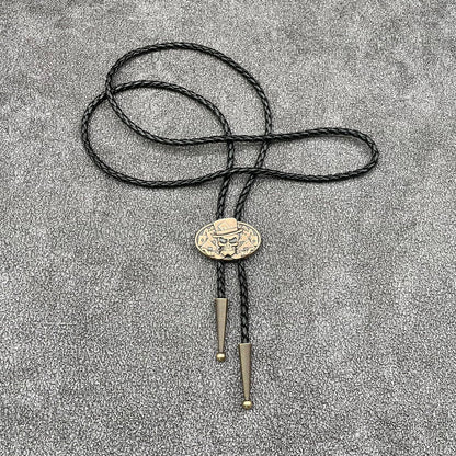 JPJZY BRBAM Western Cowboy Skull Bolo Tie Characteristic Skeleton Pendant Bolo Tie Necktie for Men's Jewelry Collection (Style 6 - Red)