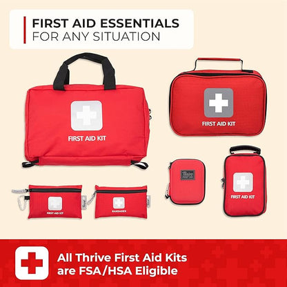 Thrive Mini First Aid Kit - Waterproof Rip-Stop Travel Med Kit, Compact Travel Essentials, 66-Piece Set