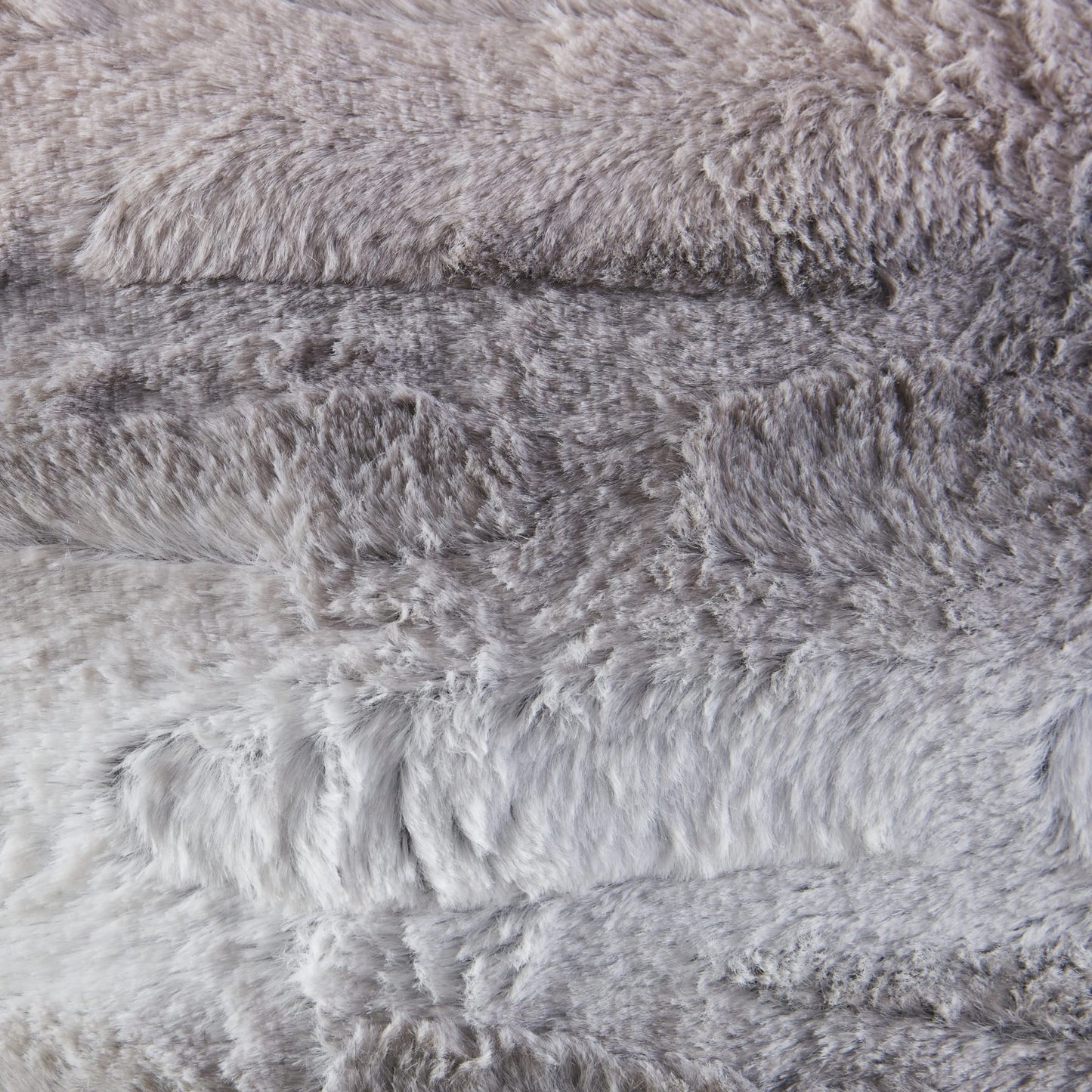 Madison Park Zuri Faux Fur Ombre Stripe Ultra Soft Luxury Decorative Throw Pillows, For Couch Bed With Insert, 20" x 20", Grey