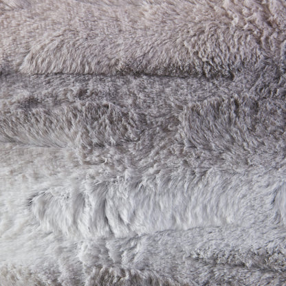 Madison Park Zuri Faux Fur Ombre Stripe Ultra Soft Luxury Decorative Throw Pillows, For Couch Bed With Insert, 20" x 20", Grey
