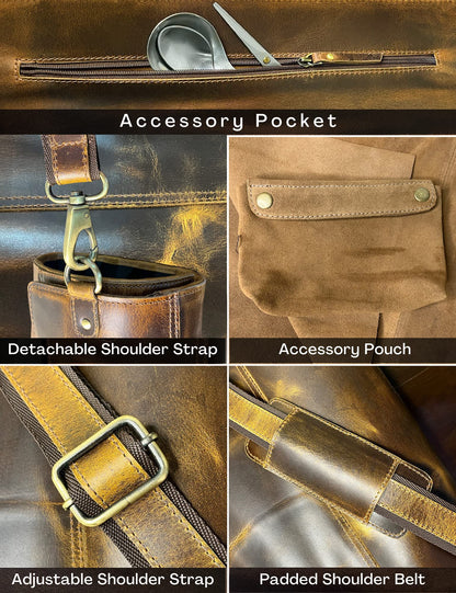 Rustic Town Genuine Leather Chef Knife Roll All Purpose Chef Roll, Brown, L, Knives Organiser