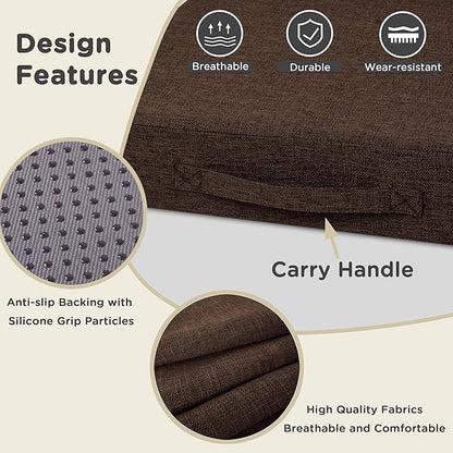 AddGrace Recliner Cushions for Elderly Thick Seat Cushion 20"x20"x4" Chair Pads with Non Slip Backing and Washable Cover for Couch Armchair Chairs Coffee