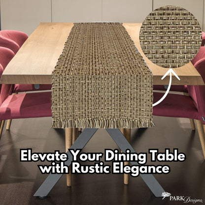 Park Designs Expresso Tweed Farmhouse Table Runner 36 Inch | 13x36 Rustic Dining Table Accessory | Hand Loomed & Rugged Texture | Modern Farmhouse Table Runners 36 Inches
