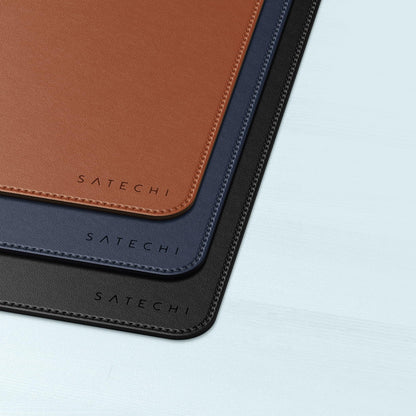 Satechi Vegan Leather Desk Mat, Large Mouse Pad Scratch and Water Resistant, Easy to Clean, Desk Pad for Office and Home, 26.8” x 12.4” x 0.1” - Black