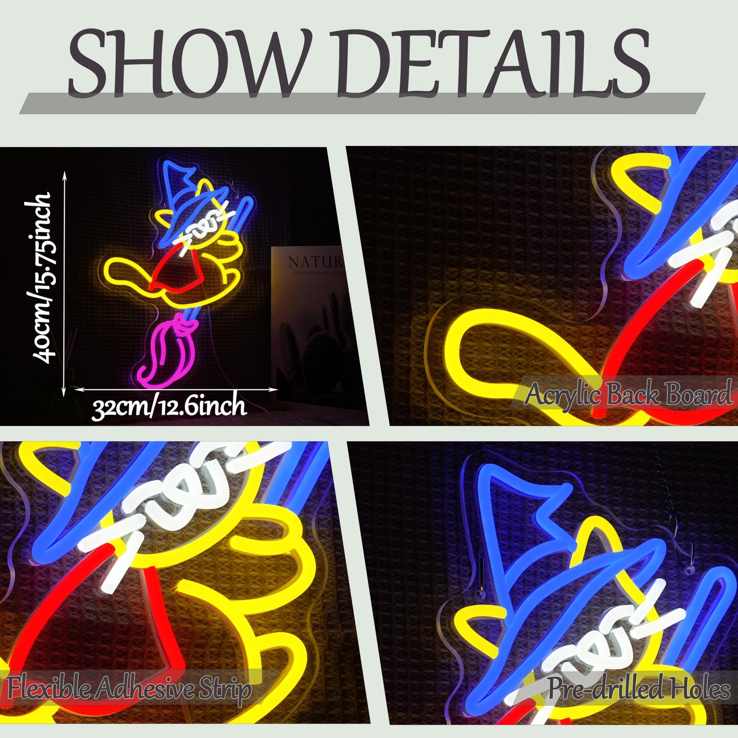 Halloween Magic Cat Neon Sign for Halloween Decor Cat Witch Neon Light Cute Magic broom Light Up Sign for Halloween Party Bedroom Club Bedroom House Kid’s Room