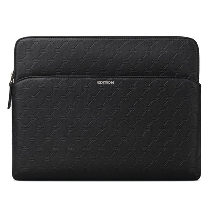 Comfyable x Edition Faux Leather Laptop Sleeve 13 14 Inch, Compatible with 13" MacBook Air M5 & 14" MacBook Pro M5 Pro/Max 2026, Mac Travel Case with a Front Zip Pocket for Men Women, Black
