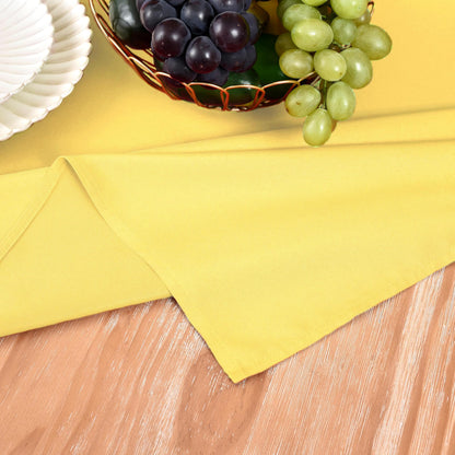 MEANMOY Yellow 210GSM Cloth Napkins Set of 12 - Washable & Reusable 17x17 Inch Napkins with Hemmed Edges in Wrinkle Free Polyester Fabric for Dinners, Weddings, Parties, Banquets & Everyday Decor