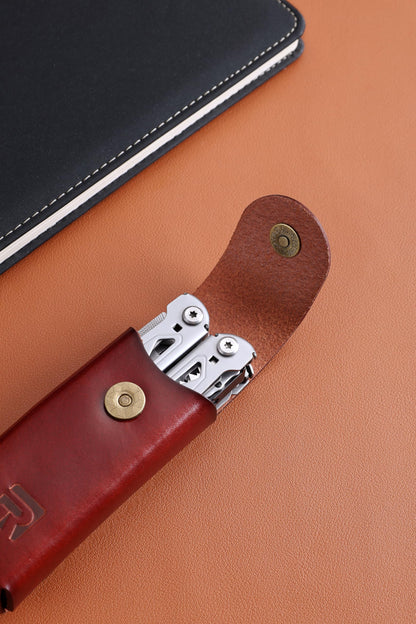 Leather Multitool Sheath Compatible with Leatherman Wave and Wave Plus Ultra Durable Full Grain Leather Tool Multi Tool Holster for Belt Solid Rivets - Belt Accessories for Men (BROWN, MEDIUM)