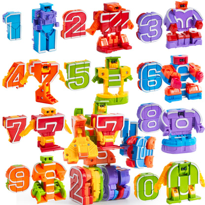 JOYIN 10 Pcs Number Robots Educational Toys, Number Robots, Action Figure Learning Toys, Easter Basket Stuffers, Birthday Gifts for Kids Boys Girls 3 4 5 6 Years Old