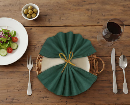 Peperhomia 18x18 Cloth Napkins 12 Pack Cotton Dinner Napkins Soft,Washable & Eco-Friendly Table Napkins Everyday Use,Restaurants & Events Durable Plain Table Decor 46 x 46 cm Forest Green