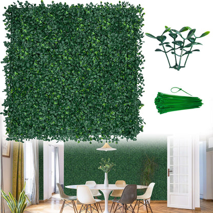 ODTORY Artificial Boxwood Wall Panels 20x20 inch 26Pcs, UV-Anti Faux Greenery Grass Hedge for Privacy Screen，Fake Ivy Plant Fence for Outdoor Garden, Backyard, Balcony, and Indoor Home Decoration