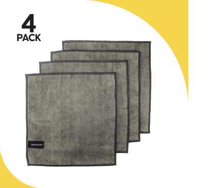 Remooble 4 Pack Magnetic Microfiber Cleaning Cloth Dry Erasers for Whiteboards - Towel Hangs on Metal Edged White Boards, Glassboards, and Blackboards Washable - 10'' X 10''