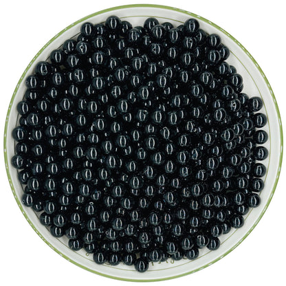 WHNKFB 8mm 50PCS Natural Black Onyx Round Beads, Smooth Polished Agate Loose Beads for Jewelry Making Craft - 4mm 6mm 8mm 10mm Options with Free Elastic Cord