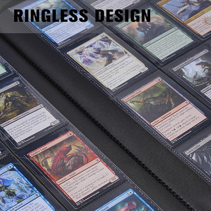 Card Binder 16 Pocket,Trading Card Binder Holds up to 1408 Cards with 44 Sleeves,Zipper Card Holder Album Compatible with TCG Card/Game Cards/Sports Card-Light blue