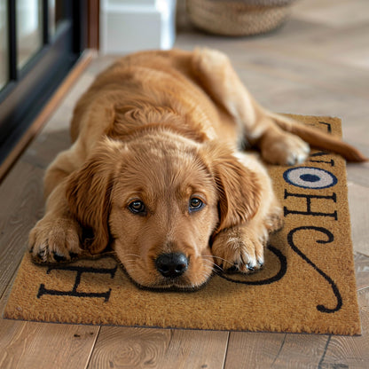 IRONGATE Welcome Door Mat - Dirt Trapping Home Sweet Home Evil Eye Coco Coir Mat - Low Profile Front Doormat - Indoor Outdoor Durable Non Slip Rug - Easy Clean High Traffic Entrance Doormat - 17x30