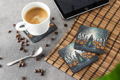 Caroline's Treasures Evil Queen Spooky Halloween Foam Coaster Set of 4 Cup Coasters for Indoor and Outdoor, Coaster for Tabletop Protection, Anti Slip, Mouse pad Material