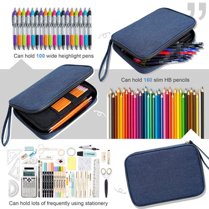 Zannaki Big Capacity Storage Pouch Marker Pen Pencil Case Simple Stationery Bag Box Art Tool & Sketch Storage Boxes for Bullet Journal Middle High School Office College Student Girl Women Adult Teen