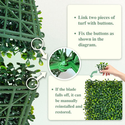 ODTORY Artificial Boxwood Roll Panels: 6 ft x 12 ft (72 sq ft) UV-Resistant Green Grass Wall Decor, Faux Ivy Privacy Fence Screen for Indoor and Outdoor, Garden, Home Decor