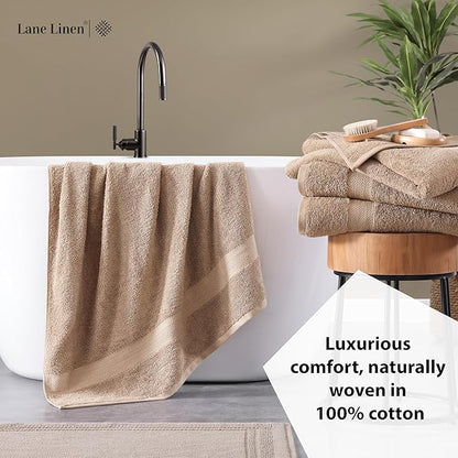 LANE LINEN 100% Pure Cotton Bath Sheets 4 Pack