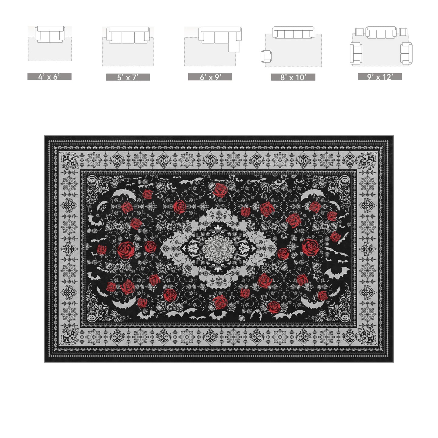 Nayoroom Dark Academia Area Rug, Soft Machine Washable 5x7 Rug, Non-Slip, Non-Shedding, Durable and Easy-Care, Perfect for Living Room, Bedroom, Dining Room.