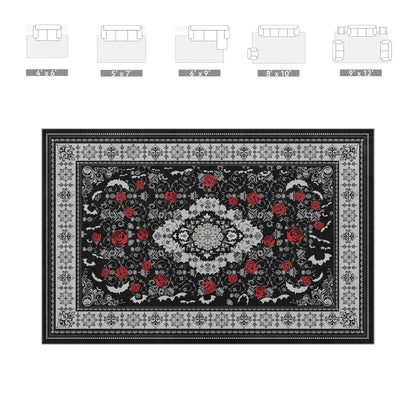 Nayoroom Dark Academia Area Rug, Soft Machine Washable 5x7 Rug, Non-Slip, Non-Shedding, Durable and Easy-Care, Perfect for Living Room, Bedroom, Dining Room.