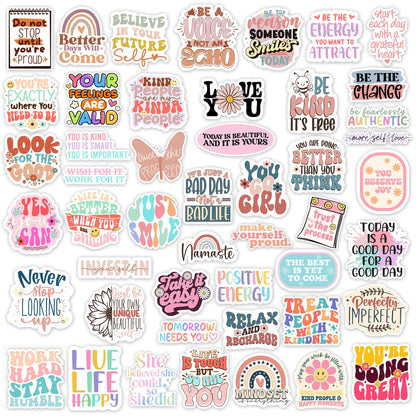 300PCS Motivational & Affirmation Stickers by Puraesla – Holographic Pack for Vision Board, Inspirational Decals for Water Bottles, Laptops, Planners, Journals, Scrapbooks & Teachers