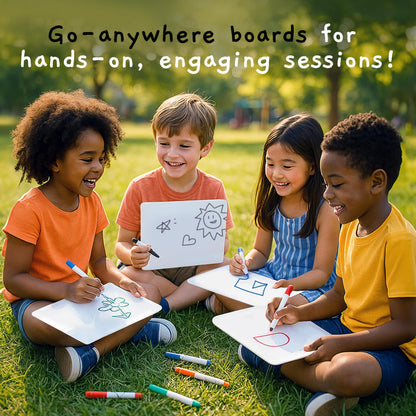 Board Geeks Bigtime 12 Pack 9x12 Classroom Whiteboards for Kids - Small Double-Sided White Board - White Boards Bulk Set, Classroom Essentials - Magnetic Dry Erase Boards for Students, Teacher
