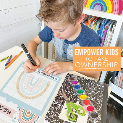 Sticker Chart for Kids Behavior at Home & Classroom - 25 Reward Chart for Kids Incentives, Gold Star Sticker Sheets, Boho Incentive Charts for Classroom Must Haves