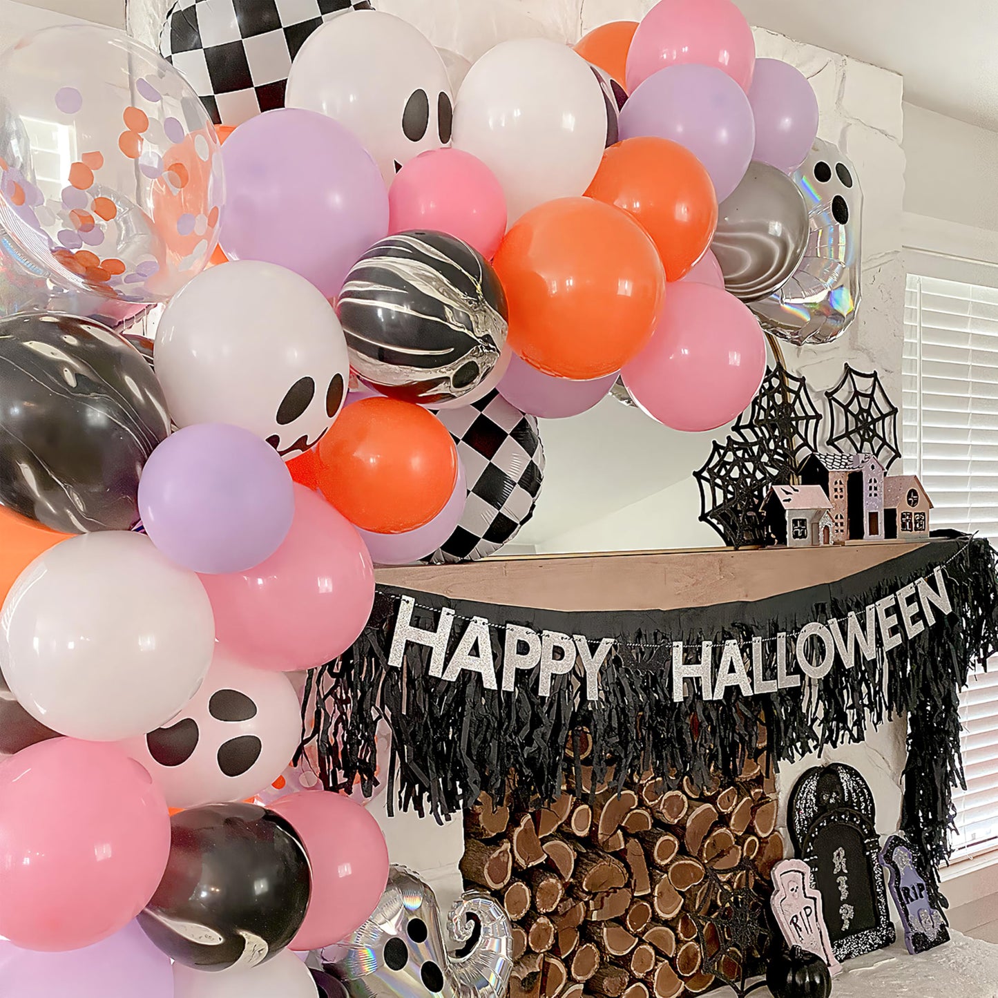 Fun Express - Ghost Latex Balloons for Halloween - Party Decor - 48 Pieces
