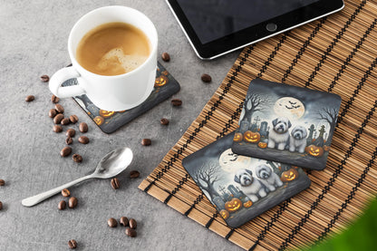 Old English Sheepdog Spooky Halloween Foam Coaster Set of 4