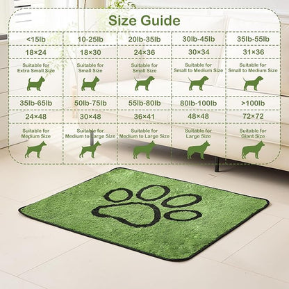 Qeils Reusable Dog Pee Pads, 2 Pack Super Absorbent & Leakproof Washable Puppy Pads with Soft Green Top Layer, for Potty Training, Crates, Couch, Car Seats & Pet Beds, 24"x 36"