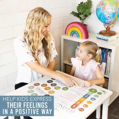 Hadley Designs Feelings Chart for Classroom Must Haves -Emotions Chart for Toddler Calm Down Corner Supplies,Feelings Wheel, Mental Health & Social Emotional Learning Posters, Greenery Classroom Decor